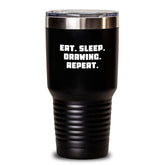 Funny Drawing Enthusiast Gifts for Friends, Coworkers, or Family - Eat. Sleep. Drawing. Repeat. Tumbler for Graduation - Main